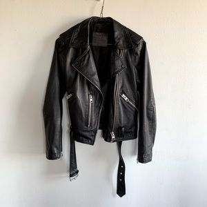 All saints leather jacket women’s size 0